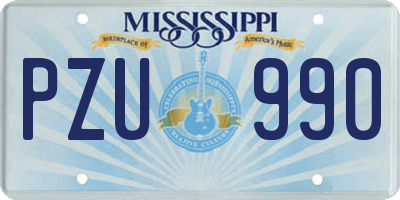 MS license plate PZU990