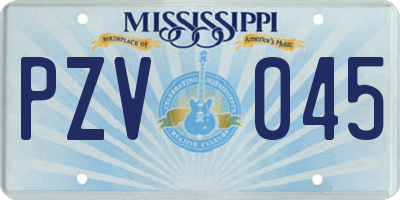 MS license plate PZV045
