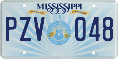 MS license plate PZV048