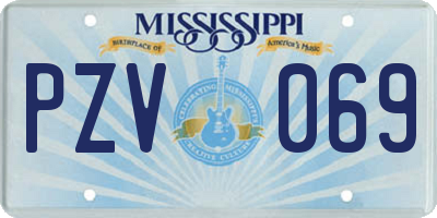 MS license plate PZV069