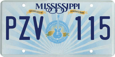 MS license plate PZV115