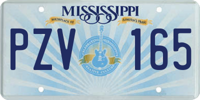 MS license plate PZV165