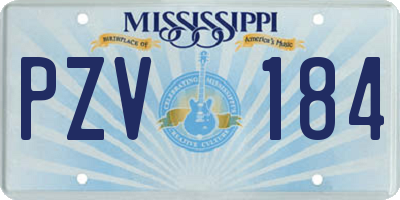 MS license plate PZV184