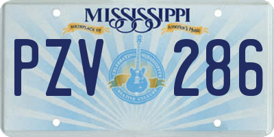 MS license plate PZV286