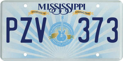 MS license plate PZV373
