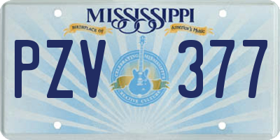 MS license plate PZV377