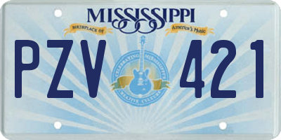 MS license plate PZV421