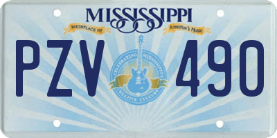 MS license plate PZV490