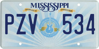 MS license plate PZV534