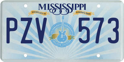 MS license plate PZV573