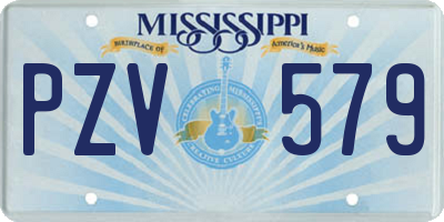 MS license plate PZV579