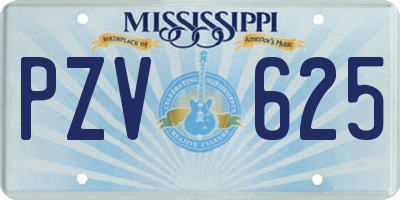 MS license plate PZV625