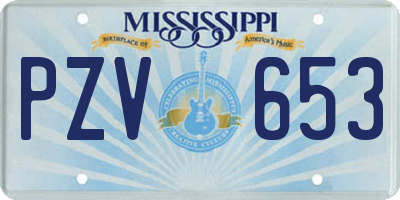 MS license plate PZV653