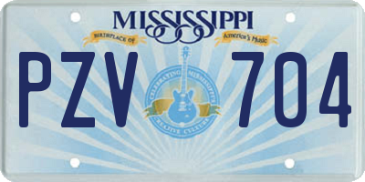 MS license plate PZV704