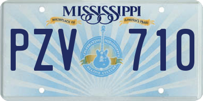 MS license plate PZV710