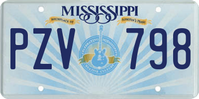 MS license plate PZV798