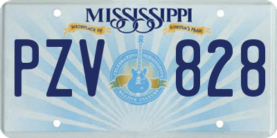 MS license plate PZV828