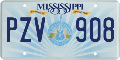 MS license plate PZV908