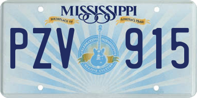 MS license plate PZV915