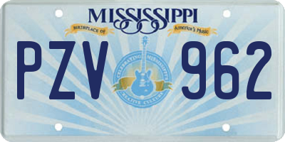 MS license plate PZV962