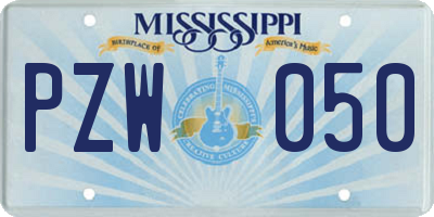 MS license plate PZW050