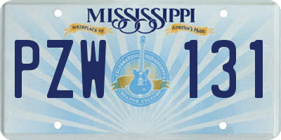 MS license plate PZW131