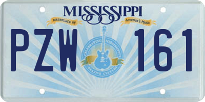 MS license plate PZW161