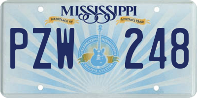 MS license plate PZW248