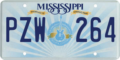 MS license plate PZW264