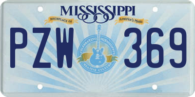 MS license plate PZW369
