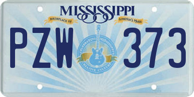 MS license plate PZW373