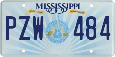 MS license plate PZW484