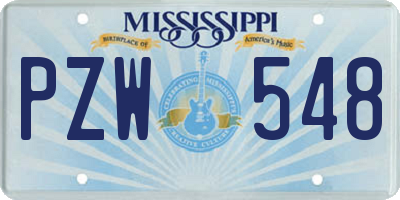 MS license plate PZW548