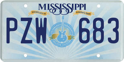 MS license plate PZW683