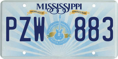 MS license plate PZW883