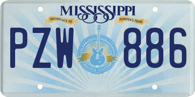 MS license plate PZW886