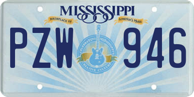 MS license plate PZW946