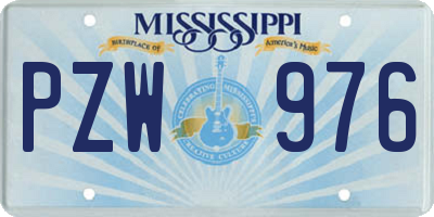 MS license plate PZW976