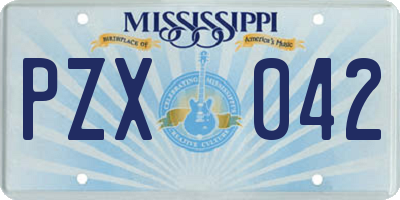 MS license plate PZX042