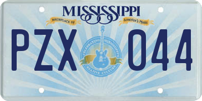 MS license plate PZX044