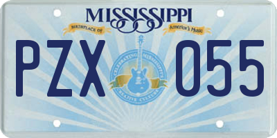 MS license plate PZX055