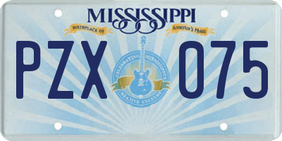 MS license plate PZX075