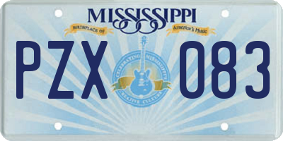 MS license plate PZX083