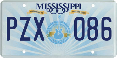 MS license plate PZX086