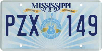 MS license plate PZX149