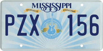 MS license plate PZX156