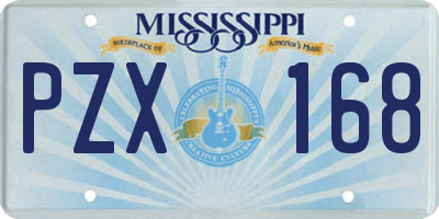 MS license plate PZX168
