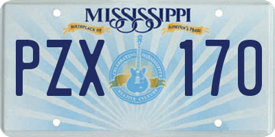 MS license plate PZX170