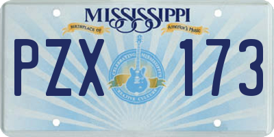 MS license plate PZX173