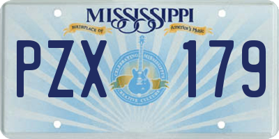 MS license plate PZX179
